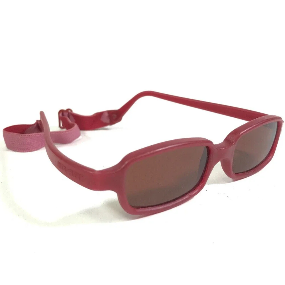 Miraflex Sunglasses NEW BABY 2 Red Rectangular Frames with Red Lenses 42-14-120